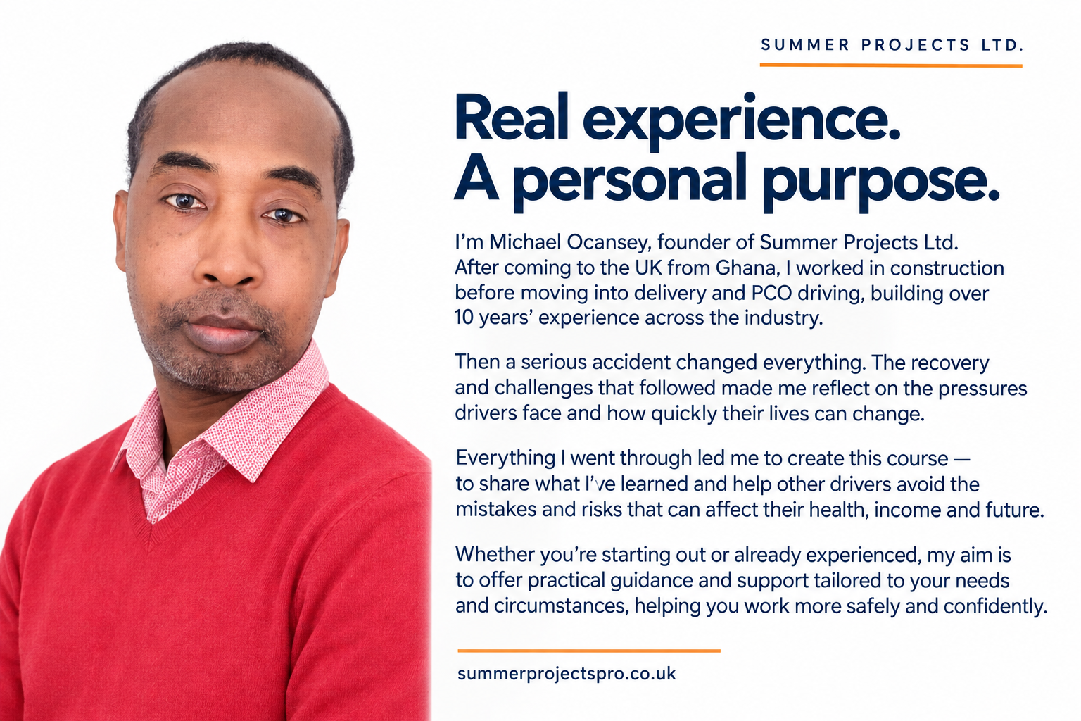 Real experience. A personal purpose.